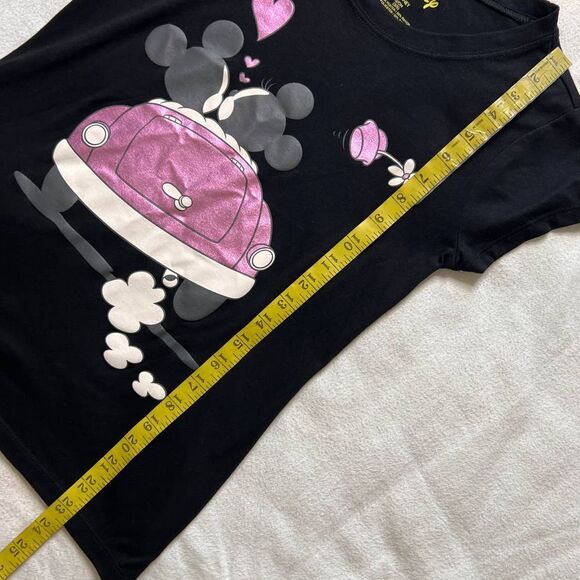 Disney Black/Pink/White Mickey/Minnie Graphic Short Sleeve T-Shirt- S - Picture 7 of 11